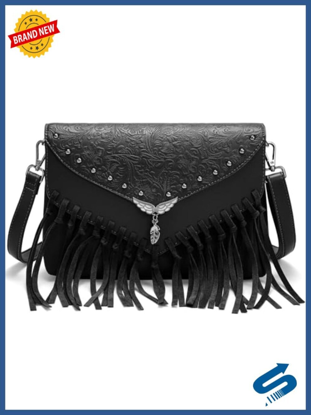 Vintage Cowgirl Fringe Crossbody Purse with Adjustable Strap